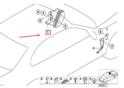 NEW BMW 3 E46 FRONT LEFT LATERAL TRIM PANEL 8227951 51438227951 ORIGINAL