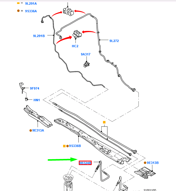 new ford mondeo mk3 fuel feed tube assy 6g91-9a324-ac 1435016 original