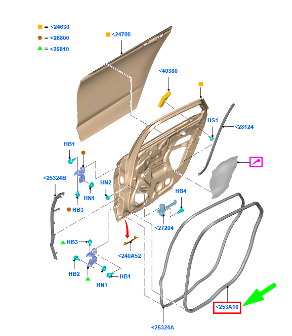 new ford mondeo mk5 rear door seal weatherstrip 2002694 original