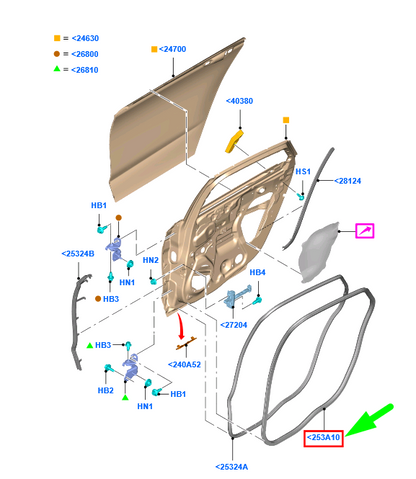 new ford mondeo mk5 rear door seal weatherstrip 2002694 original