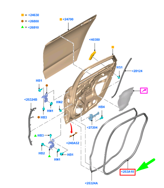 new ford mondeo mk5 rear door seal weatherstrip 2002694 original
