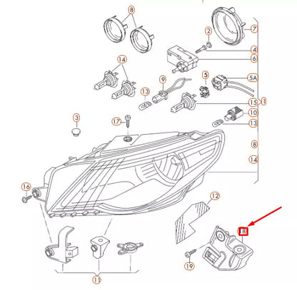 NEW VOLKSWAGEN PASSAT CC FRONT RIGHT HEADLIGHT BRACKET MOUNT 3C8805300A ORIGINAL
