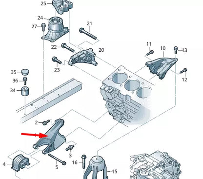 NEW VOLKSWAGEN TRANSPORTER T5 FRONT ENGINE SUPPORT BRACKET 7E0199343C ORIGINAL