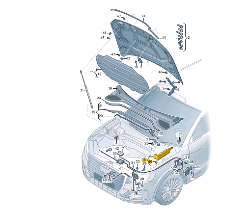 NEW AUDI Q2 GA FRONT BONNET HOODB RIGHT COVER 81A821170 ORIGINAL