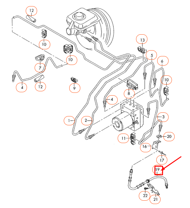 NEW AUDI A4 B8 FRONT BRAKE HOSE 8K0611707E ORIGINAL