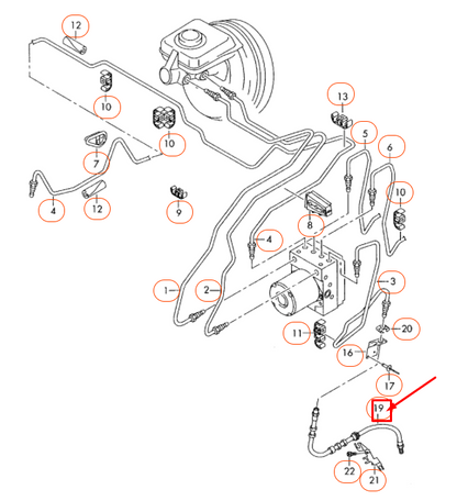 NEW AUDI A4 B8 FRONT BRAKE HOSE 8K0611707E ORIGINAL