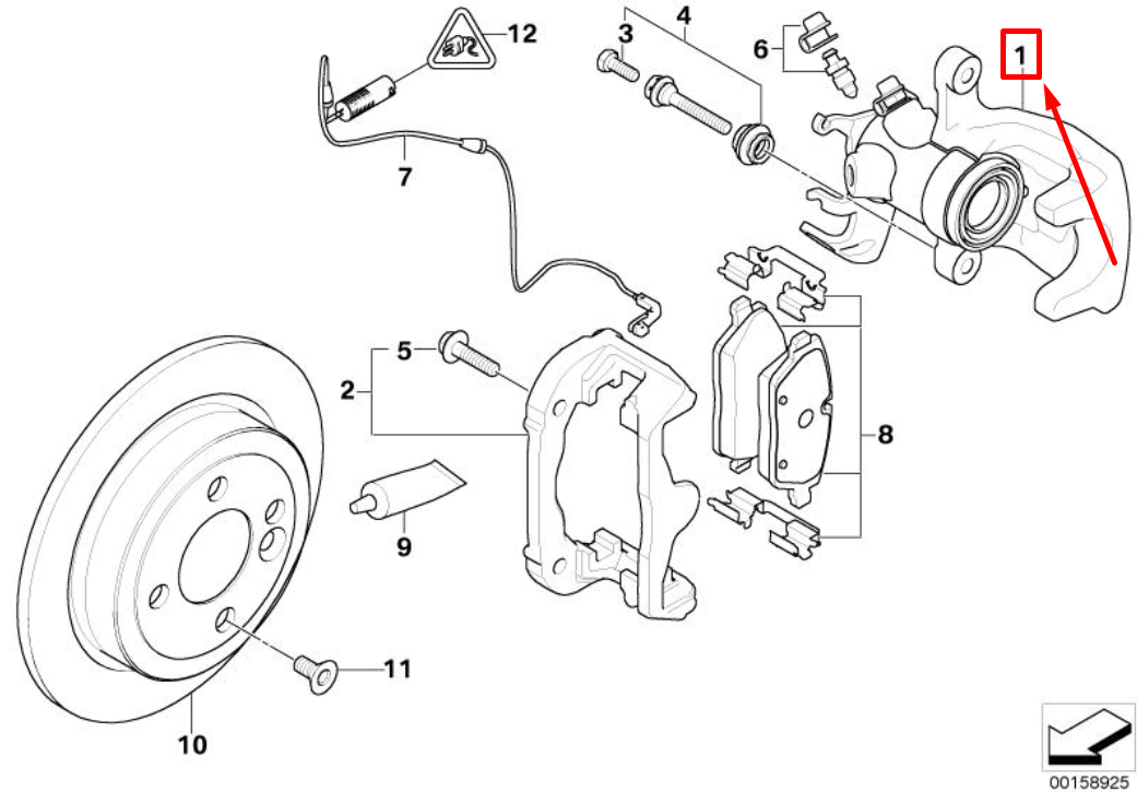 new mini clubman r55 rear jcw left disc brake caliper 34216784645 original