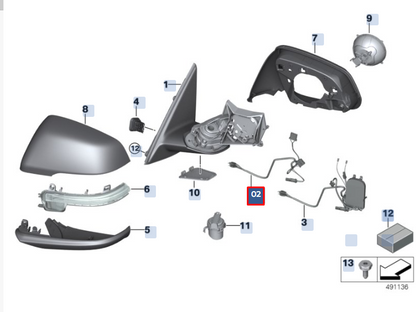 new bmw x1 f48 exterior mirror cable harness 51169492490 9492490 original