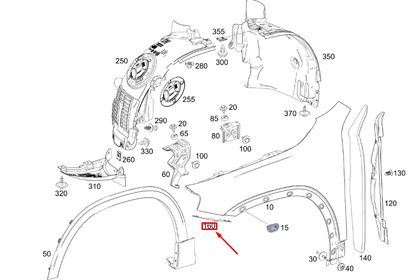 new mb glb x247 front right fender and bumper edge guard a2478890400 original