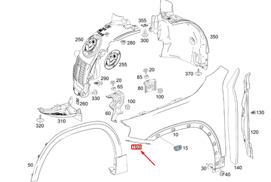 new mb glb x247 front right fender and bumper edge guard a2478890400 original