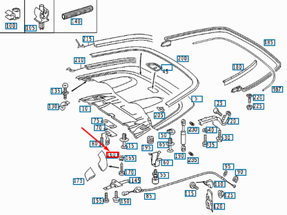 NEW MERCEDES-BENZ CLK C208 FOLDING TOP RIGHT COVER A20869304339B51 ORIGINAL