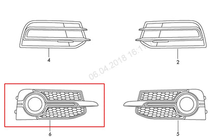 NEW AUDI A1 8X RIGHT FOG LIGHT GRILLE S-LINE 8X0807682B01C 8X0807682B ORIGINAL