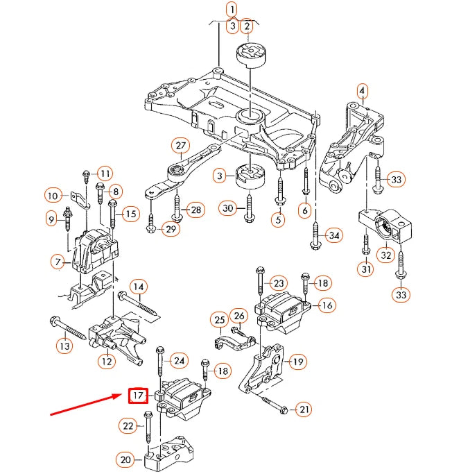 NEW AUDI A3 8P GEARBOX LEFT MOUNTING 1K0199555T ORIGINAL