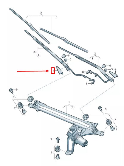 NEW AUDI A6 4A C8 LEFT WIPER ARM COVER CAP RHD 4K29557371P9