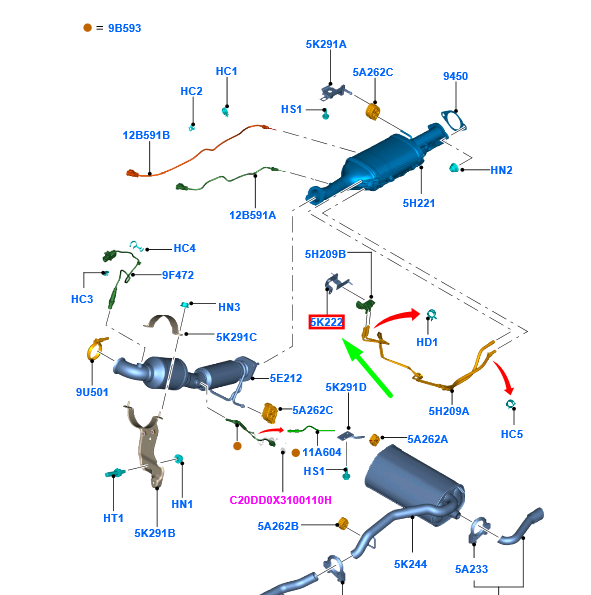 new ford kuga mk1 c394 centre exhaust mount bracket 1844984 original