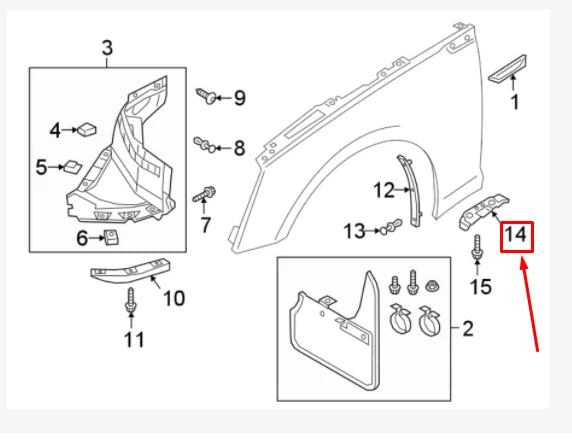 NEW AUDI A5 8W6 FRONT LEFT FENDER LOWER BRACKET 8W6853921A ORIGINAL