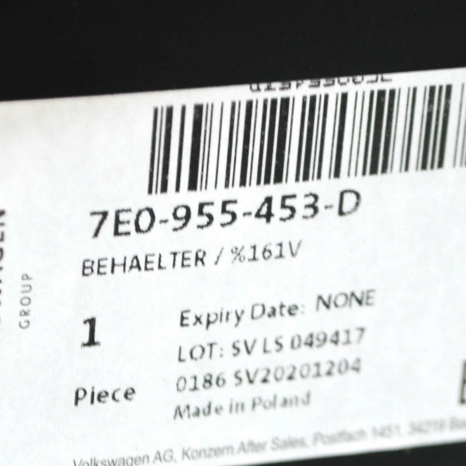 NEW VOLKSWAGEN TRANSPORTER T5 WINDSCREEN WASHER TANK 7E0955453D