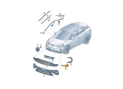 NEW VOLKSWAGEN ID.4 E21 FRONT LEFT BUMPER COVER PART 11A853665A9B9 ORIGINAL