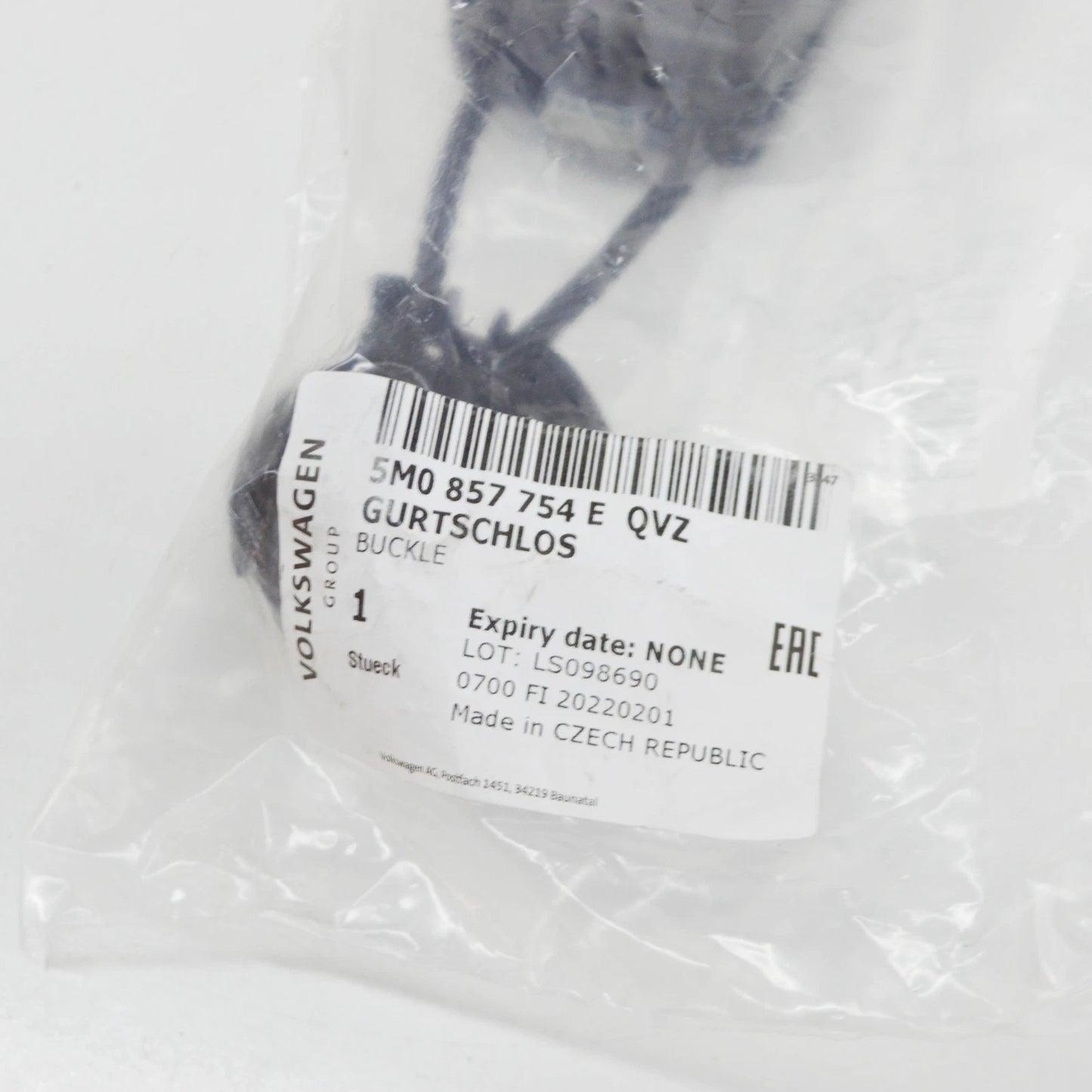 NEW VOLKSWAGEN TIGUAN 5N REAR RIGHT SEAT BUCKLE LATCH 5M0857754EQVZ ORIGINAL