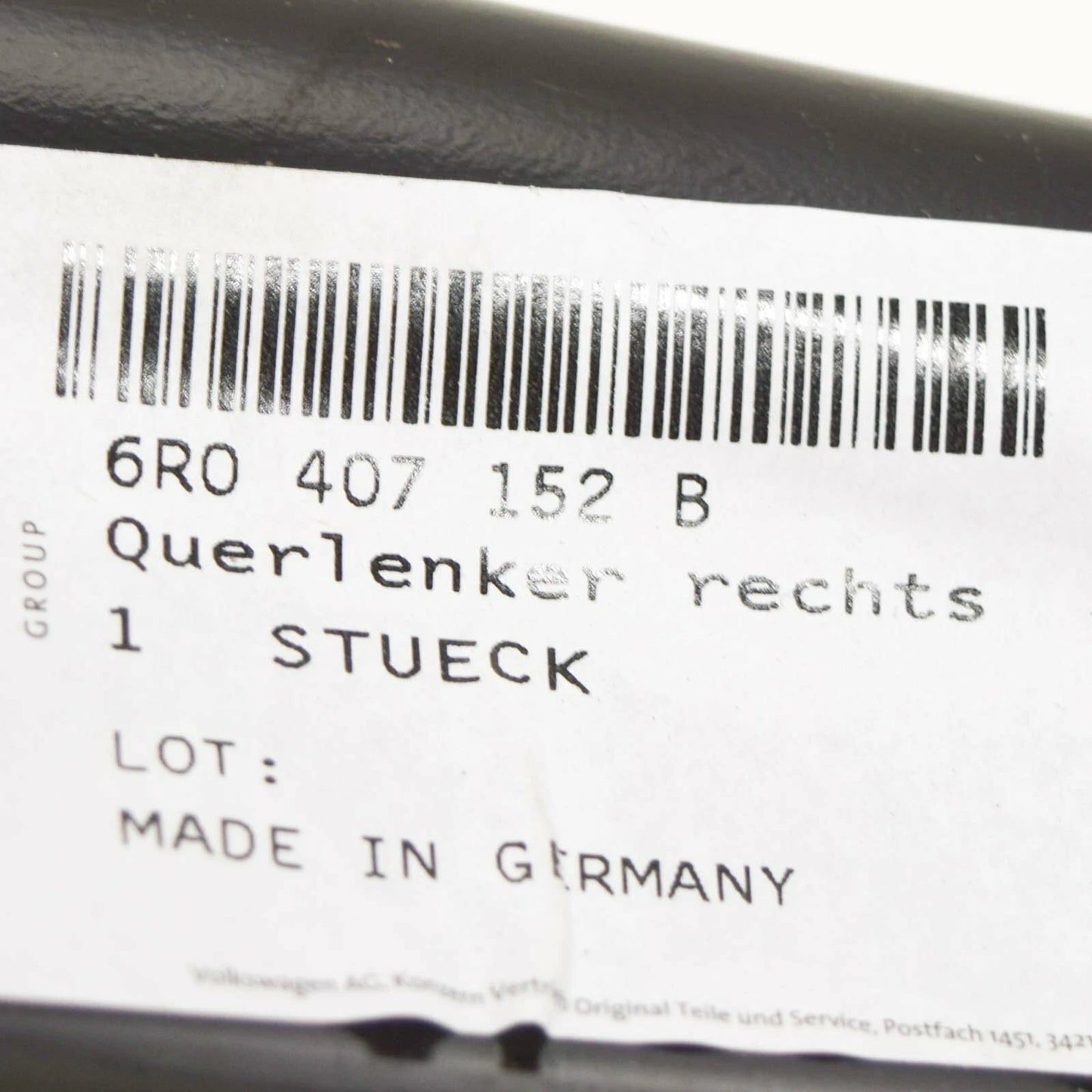 NEW AUDI A1 8X1 FRONT RIGHT LOWER CONTROL ARM 6R0407152B