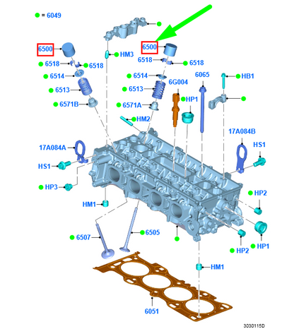 new ford mondeo mk5 cylinder head tappet assy 5103637 cm5e-6500-bab original