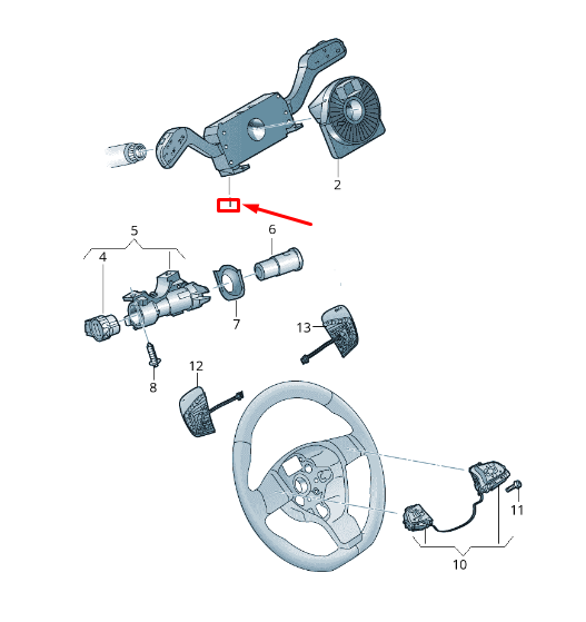 new vw transporter vi t6 steering col. combi switch 7e0953507e9b9 original
