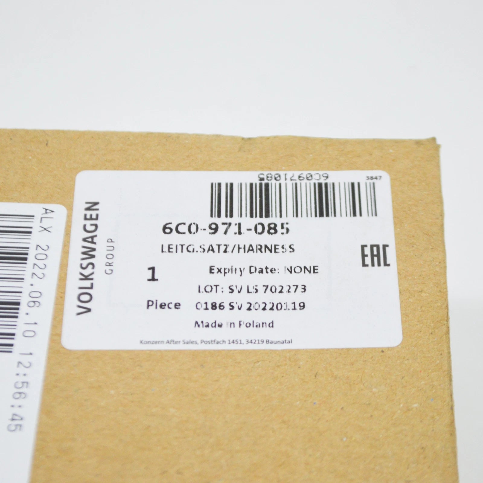 NEW VOLKSWAGEN POLO 6R FRONT BUMPER WIRING SET 6C0971085