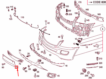 new mercedes-benz ml w164 front license plate molding a1648851381 original