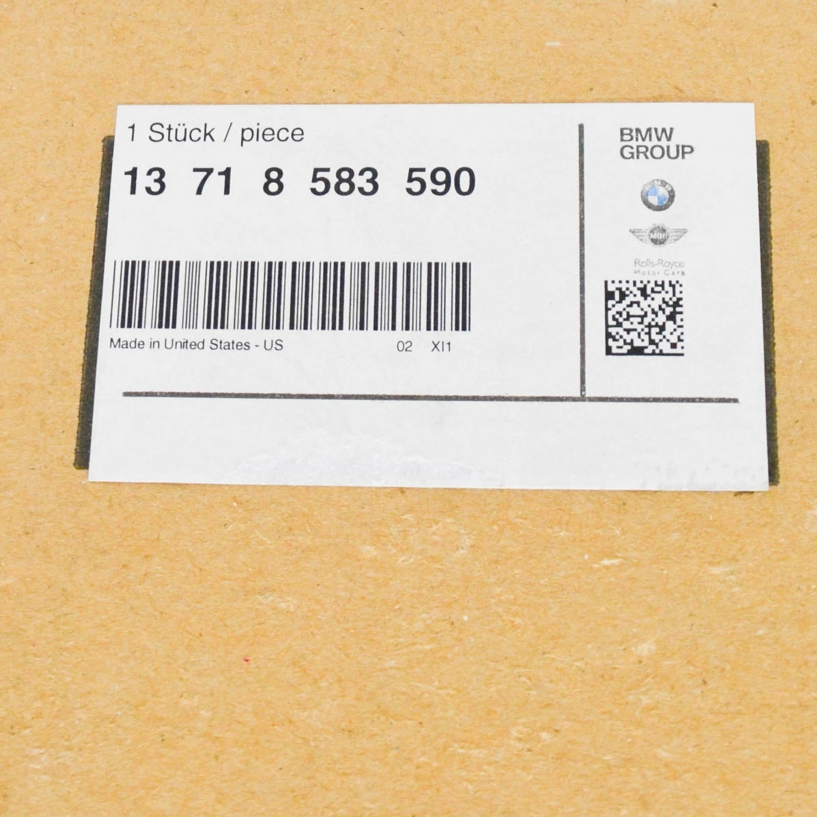 NEW BMW X3 G01 RESONATOR TANK 13718583590 8583590 2018 ORIGINAL