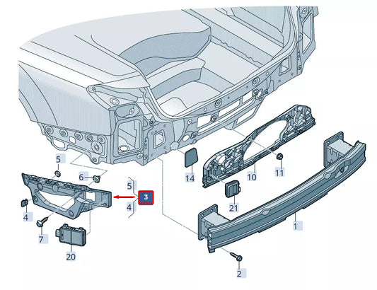 NEW AUDI A8 4N REAR RIGHT BUMPER BRACKET 4N0807454A