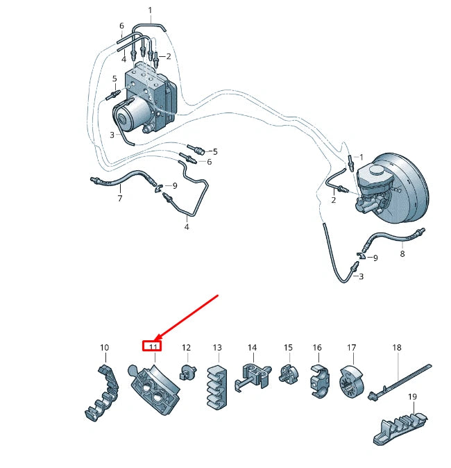 NEW VW TOUAREG 7P MK2 FRONT BRAKE PIPE BRACKET 7P0614769B