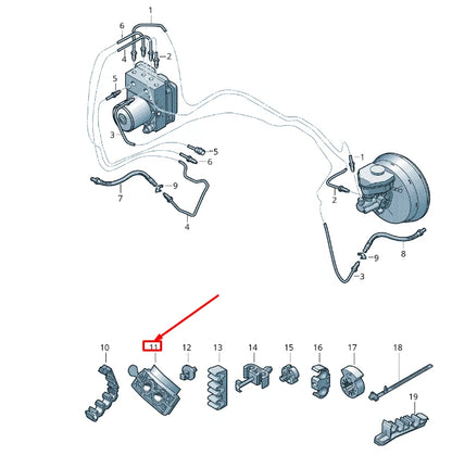 NEW VW TOUAREG 7P MK2 FRONT BRAKE PIPE BRACKET 7P0614769B
