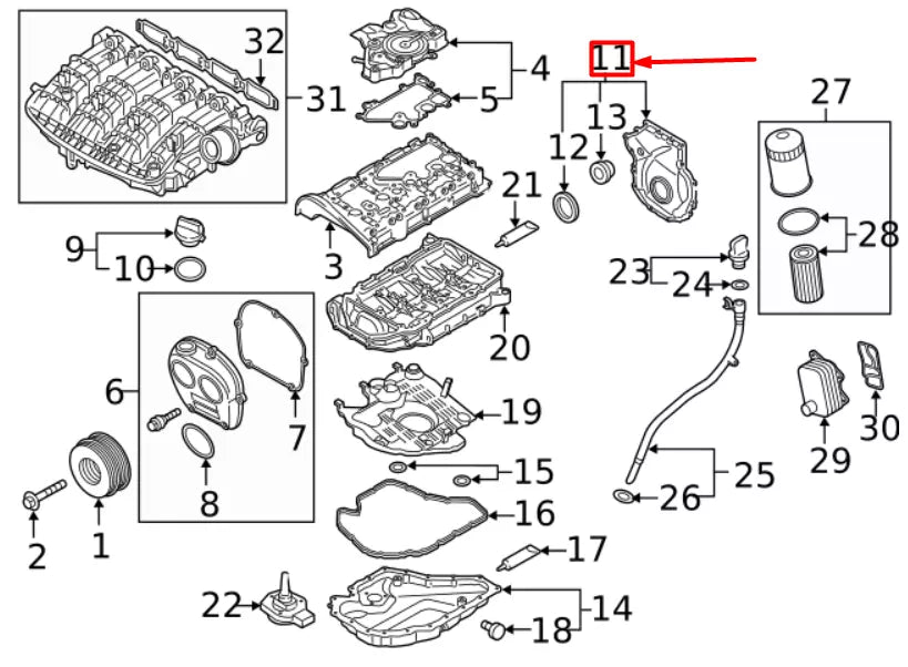 NEW VOLKSWAGEN ARTEON 3H7 FRONT LOWER ENGINE TIMING COVER 06N109210 ORIGINAL