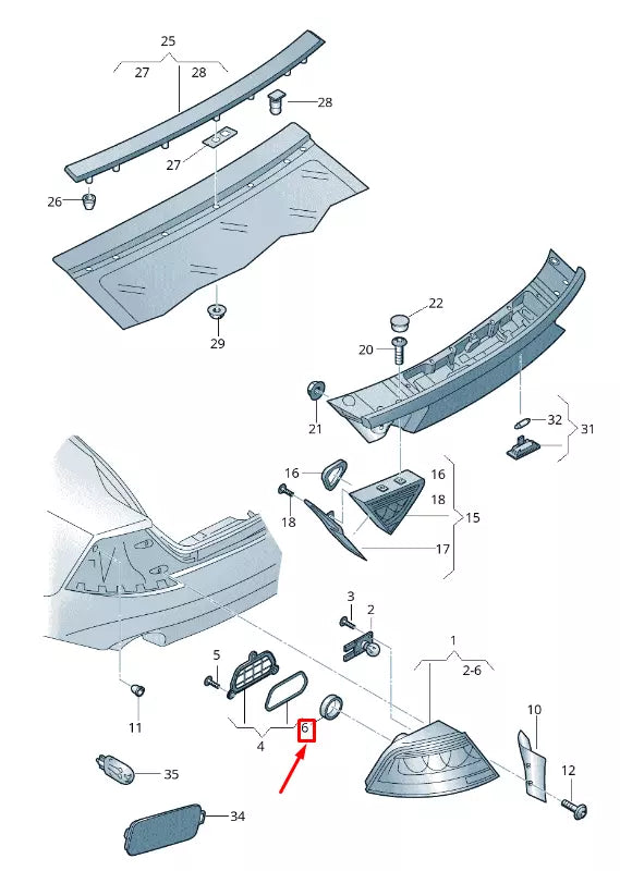 NEW AUDI A7 SPORTBACK 4G REAR TAIL LIGHT HOUSING SEAL 4G8945191