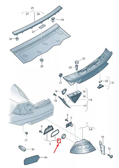 NEW AUDI A7 SPORTBACK 4G REAR TAIL LIGHT HOUSING SEAL 4G8945191