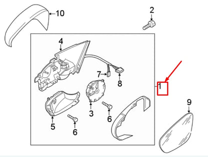 NEW VW PASSAT B8 FRONT RIGHT DOOR MIRROR ASSEMBLY 561857508BD9B9 ORIGINAL