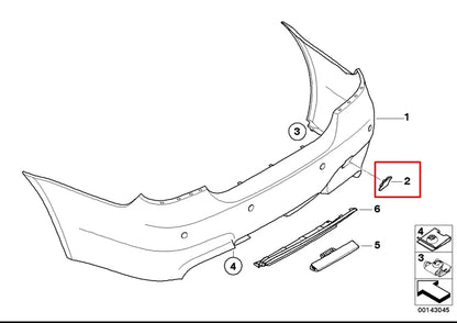 NEW BMW 5 M5 E60 REAR BUMPER TOW HOOK EYE COVER 51127898121 2007 ORIGINAL