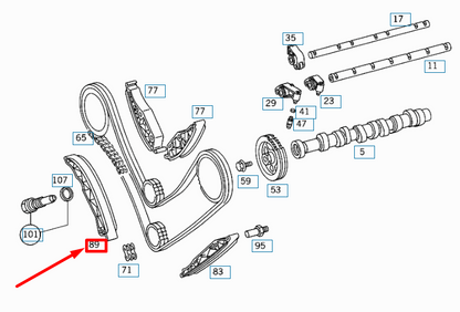 NEW MB ML W163 TIMING CHAIN GUIDE RAIL RIGHT LOWER A1120520216 ORIGINAL