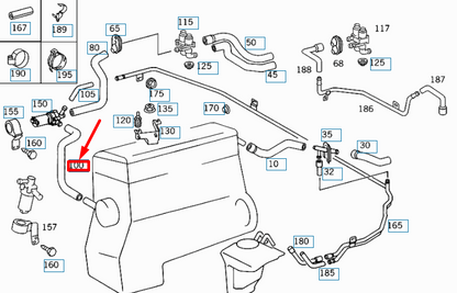NEW MERCEDES-BENZ CLK C208 RECIRCULATING PUMP TO ENGINE HOSE A2028326794