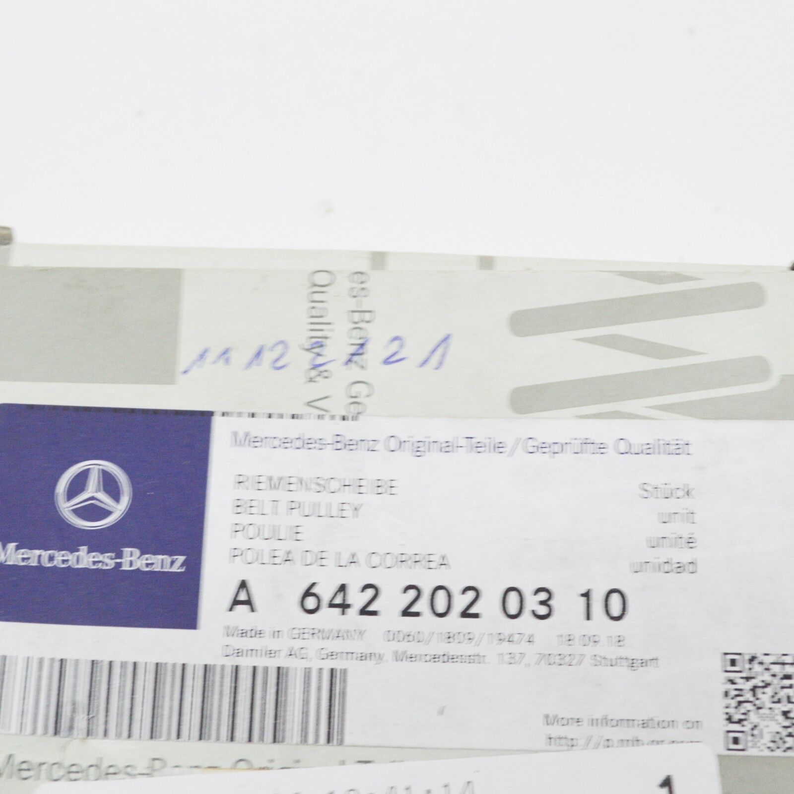 NEW MERCEDES-BENZ VITO W639 DRIVE BELT IDLER PULLEY A6422020310 ORIGINAL