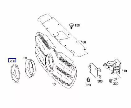 NEW MERCEDES-BENZ X W470 FRONT RADIATOR GRILLE EMBLEM BADGE A4708172800 ORIGINAL