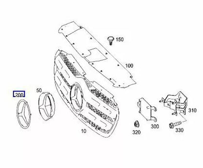 NEW MERCEDES-BENZ X W470 FRONT RADIATOR GRILLE EMBLEM BADGE A4708172800 ORIGINAL