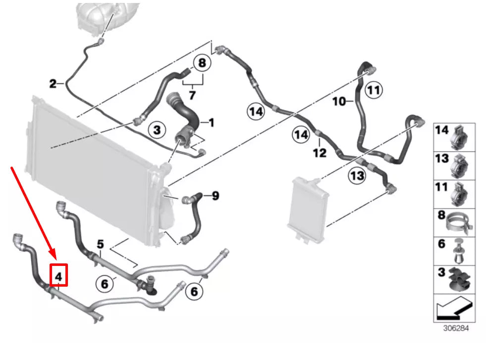 NEW BMW 4 COUPE F32, F82 OIL COOLER REFRIGERANT PIPE 7604545 17127604545