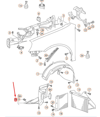 NEW VW GOLF MK6 FRONT LEFT WHEEL HOUSING LINER FRONT PART 5K0805911C ORIGINAL