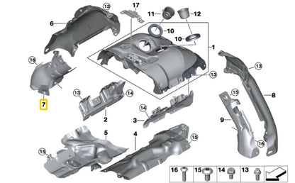 NEW BMW 5 G30 TURBOCHARGER HEAT PROTECTION ZYL. 1-4 8658274 11658658274 ORIGINAL