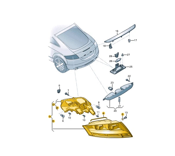 NEW AUDI TTS 8J REAR RIGHT TAILLIGHT USA 8J0945096N ORIGINAL