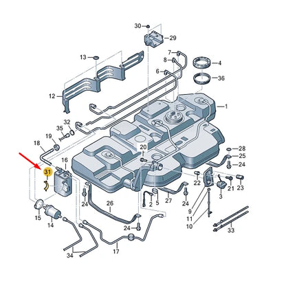 NEW VW TRANSPORTER T6 ACTIV. CHARCOAL CONTAINER DISTANCE PIECE 7E0201958