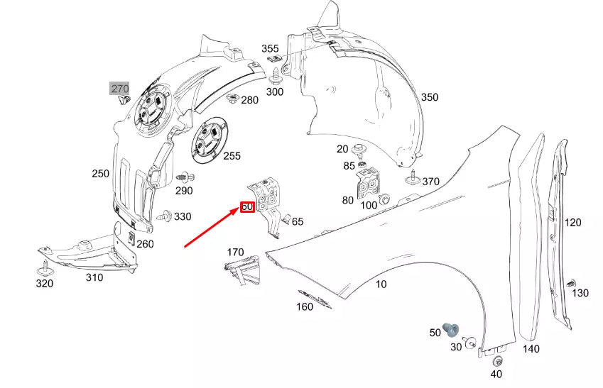 NEW MERCEDES-BENZ A W177 FRONT LEFT FENDER FRONT BRACKET A1778801900 ORIGINAL