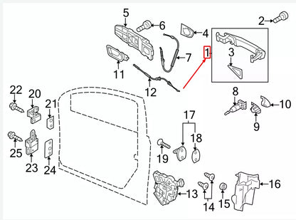 NEW VW SCIROCCO 13 FRONT LEFT DOOR EXTERIOR HANDLE 1K8837205FGRU ORIGINAL
