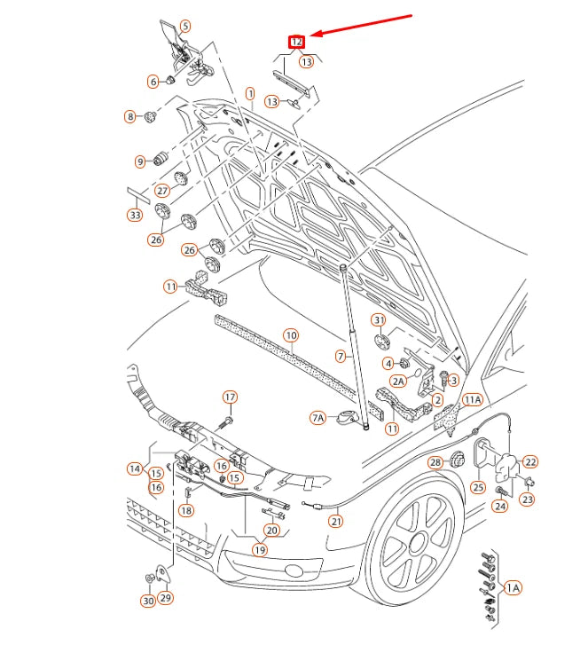 NEW AUDI A4 B8 FRONT BONNET EDGE PROTECTION 8K0823126J ORIGINAL